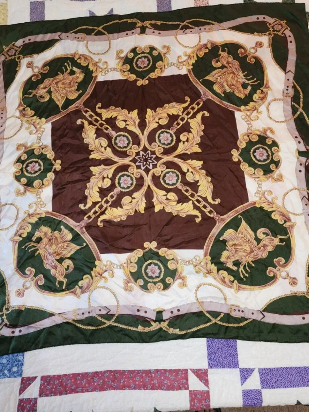 100% SILK scarf 34 inches x 34 inches